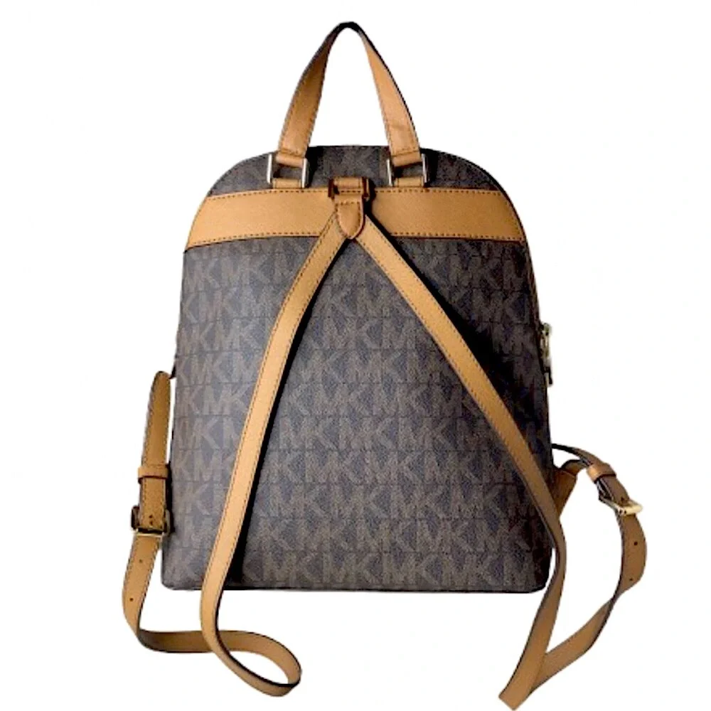 MICHAEL KORS MK Monogram Bicolor Leather & Coated Canvas Tech Backpack NWT - Picture 4 of 17